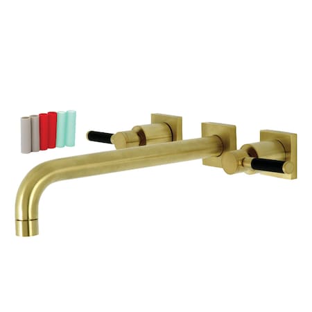 Kingston Brass KS6057DKL Wall Mount Tub Faucet, Brushed Brass KS6057DKL